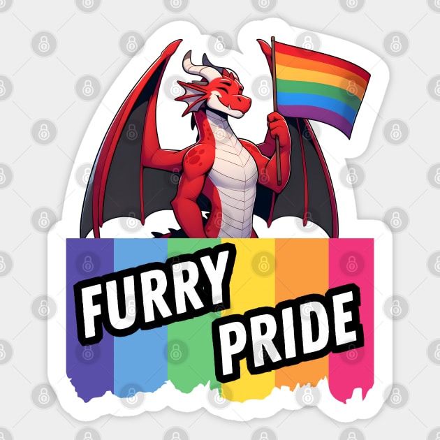 Anthro Scallie Dragon Furry Pride Flag Sticker by Blue Bull Bazaar